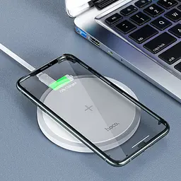 Бездротовий зарядний пристрій Hoco Powerful 15W Wireless Fast Charger CW26 White [733818] [97877] - мініатюра 5