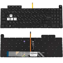Клавіатура для ноутбука ASUS (FX507 FX707 series) rus чорний без фрейму підсвічування клавіш (RGB)