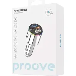 FM-трансмітер Proove FM Launcher Power Drive 30W USB-C+USB-A+AUX Silver (FMPD30110006) [138406] - мініатюра 5