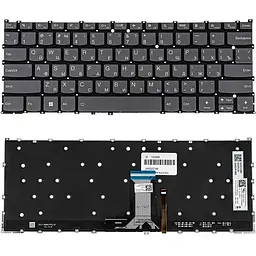 Клавіатура для ноутбука LENOVO (Slim 3-14 series) rus темно-сірий без фрейму підсвічування клавіш