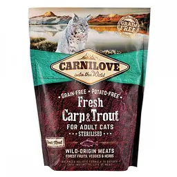 Сухий корм Carnilove Fresh Carp & Trout Sterilised for Adult cats 0.4 кг короп і форель для стерилізованих - мініатюра 2