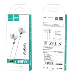 Дротові навушники Hoco M57 with mic Sky sound, 3.5mm, 1.2m, white - мініатюра 3