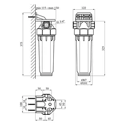 Фільтр магістральний в зборі Baux 3/4" BX-223002 (CV033309) - мініатюра 4