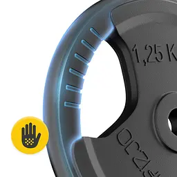 Диск металевий 4FIZJO 2 x 1.25 кг 26 мм Black (P-5905973401357) - мініатюра 2