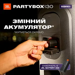 Акустична система JBL PartyBox 130 White (JBLPB130WHTEP) - мініатюра 2
