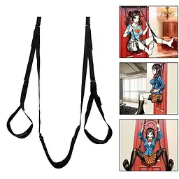 Секс-гойдалка текстильна для дверей Fetish Tentation Door Straps Чорний - мініатюра 5