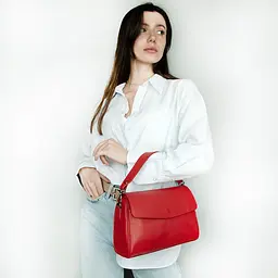 Сумка жіноча шкіряна на плече Virginia Conti 03834 червона - мініатюра 2