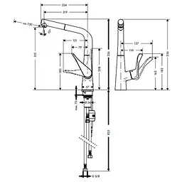 Змішувач для кухні Hansgrohe Metris 14821000 Хром - мініатюра 3