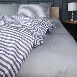 Комплект постільної білизни MirSon Harmony Stripes бязь 110х140 см сірий (2200011018898) - мініатюра 3