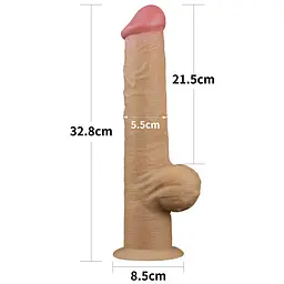 Фалоімітатор Lovetoy Handle Cock 12.5'', 32.8 см (тілесний) - мініатюра 2