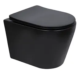 Унітаз підвісний Qtap Scorpio Ultra Quiet, з сидінням Slim Duroplast/ Soft-close/ Quick Release QT14332380AMB