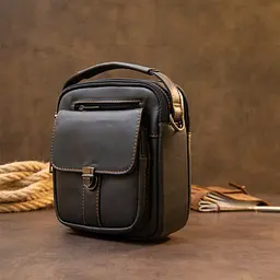 Чоловік шкіряний месенджер Vintage 18х20х7 см sum0013949 - мініатюра 6