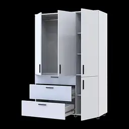 Шафа для одягу Doros Торн Білий 3 ДСП/3Ш (штанга) 135х51.6х200 (44900485) - мініатюра 2
