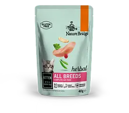 Сухой корм для котят Nature Bridge Herbal с курицей, 40 г