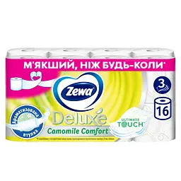 Туалетний папір Zewa Deluxe Ромашка тришаровий 16 рулонів