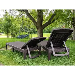 Шезлонг пластиковий Keter Jaipur Sun lounger, віскі коричневий - мініатюра 3