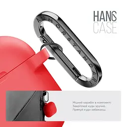 Силіконовий чохол для навушників Apple AirPods 4, Hang Case, червоний, ультратонкий захисний кейс товщиною 2 мм, захист від подряпин, пилу та ударів, компактний, з карабіном для кріплення, ArmorStandart (ARM81293) - мініатюра 4