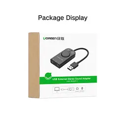 Зовнішня звукова карта Ugreen USB 2.0 з регулятором гучності CM129 (Чорна, 15 см) - мініатюра 8