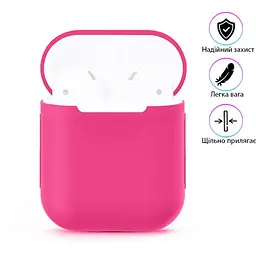 Силіконовий чохол для навушників Apple Airpods Малиновий чохол на аїрс 1/2 чохол для навушників