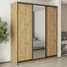 Шафа-купе тридверна MebelStar Стандарт BG 2ДСП/Дзеркало 210x45x240 см Дуб тахо (MBS-8751)