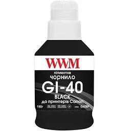 Чорнило WWM Canon GI-40 для G5040/G6040 190г Black Pigmented (KeyLock) (G40BP)