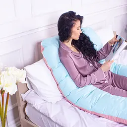 Подушка MirSon для вагітних і відпочинку Eco Line №8016 U-подібна Dusty Rose (2200006178415) - мініатюра 8