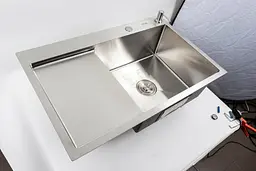 Кухонна мийка нержавійка 78x50 R Platinum Handmade (круглий сифон 3.0/0.8), Нержавіюча сталь