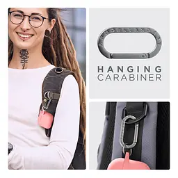 Силіконовий чохол для навушників Apple AirPods 4, Hang Case, рожевий, ультратонкий захисний кейс товщиною 2 мм, захист від подряпин, пилу та ударів, компактний, з карабіном для кріплення, ArmorStandart (ARM81290) - мініатюра 6