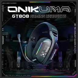 Ігрова гарнітура Onikuma GT808 бездротова з підсвіткою чорний - мініатюра 7