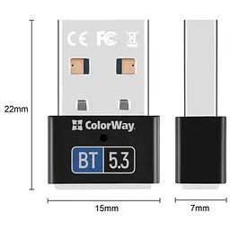Bluetooth-адаптер ColorWay BT 5.3 (CW-AD-BT53) - мініатюра 5