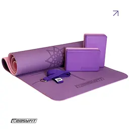 Набір для йоги та фітнесу EasyFit Polarity Set: килимок, два блоки та ремінь (padma) - мініатюра 2