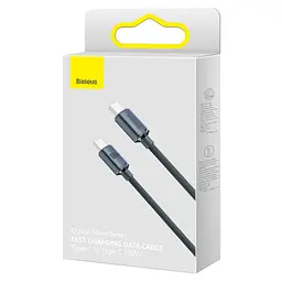 Кабель Baseus Crystal Shine Series Fast Charging Data Cable Type-C to Type-C 100W 1.2m Black - мініатюра 3