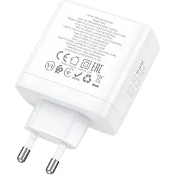 Мережевий зарядний пристрій Hoco N30 Glory PD65W White (784155) [152091] - мініатюра 4
