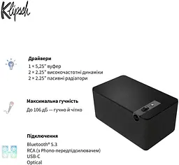 Акустична система Klipsch Home Audio System The Three Plus Matt Black (1071962) - мініатюра 6