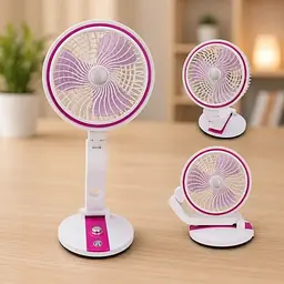 Акумуляторний настільний вентилятор USB 1600mAh / Портативний вентилятор з LED підсвічуванням Hurry Bolt HB-2019