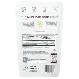 Біотин (B-7) Biotin with Hyaluronic Acid 365 Softgels Micro Ingredients vit0006482 - мініатюра 2