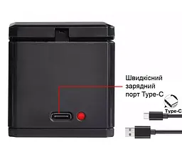 Зарядний пристрій Batmax для 3-х акумуляторів GoPro Hero 5 / 6 / 7 / 8 (AHDBT-501/AJBAT-001) - мініатюра 4