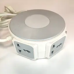 Мережевий фільтр на 3 розетки та 2 USB круглий сірий 220V LED Power Switch - мініатюра 4