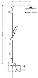 Душова система Koer KB-56031-01 3 функції KR5438, Хром - мініатюра 2