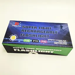 Ліхтарик акумуляторний ручний металевий ліхтар із зумом 18650 battery BL 611 P50 чорний