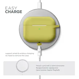 Силіконовий чохол для навушників Apple AirPods Pro, Hang Case, жовтий, ультратонкий захисний кейс товщиною 2 мм, захист від подряпин, пилу та ударів, компактний, з карабіном для кріплення, ArmorStandart (ARM56072) - мініатюра 7