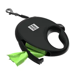 Повідець для собак WAUDOG R-leash з контейнером для пакетів L до 40 кг 5 м чорний (26291) - мініатюра 4