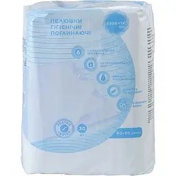 Пелюшки гігієнічні Essenta+ Light 60 х 90 см 30 шт.