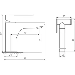 Змішувач для раковини TOPAZ BARTS TB 07206-H36 - мініатюра 4
