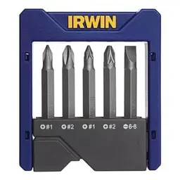 Набір біт посилених у футлярі 5 шт. (PH2,PZ2,T15,20,25), IRWIN
