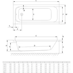 Ванна акрилова Radaway Mia Eco 150х70 пристінна з ніжками (WA1-55-150x070) - мініатюра 2