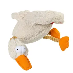 Іграшка для собак Качка з пищалкою GiGwi Catch & fetch текстиль мотузка 36 см