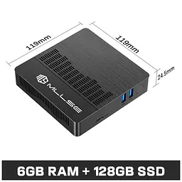 MLLSE M2 Air Mini PC 6GB RAM, 128GB EMMC, Intel N4000, Windows 11 Pro - мініатюра 8