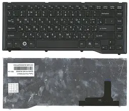 Клавіатура для ноутбука Fujitsu LifeBook (LH532, LH522) Black, (Black Frame) - мініатюра 3