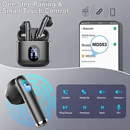 Бездротові навушники Bluetooth 5.3 Hi-Fi Stereo Earbuds з 4 мікрофонами ENC - мініатюра 2